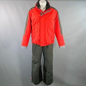 PRADA SPORT Size 40 Red Forest Green Nylon Ski Snow Jacket Pants Set